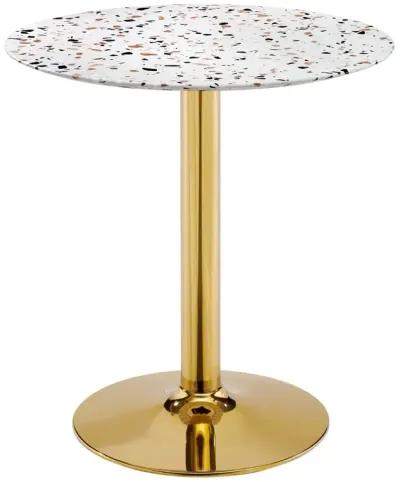 Modway - Verne 28" Round Terrazzo Dining Table Gold White