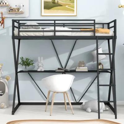 Merax Loft Bed with Desk and Ladder