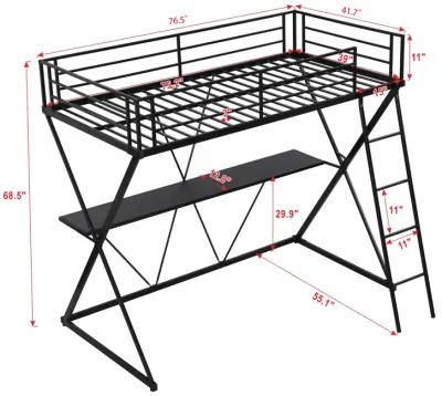 Merax Loft Bed with Desk and Ladder