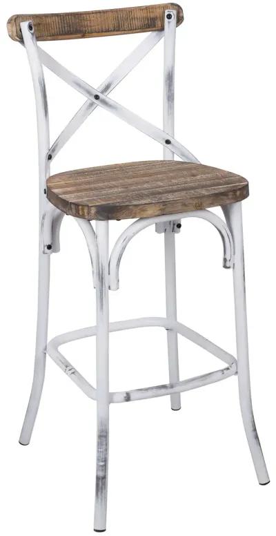 ACME Zaire Bar Chair, Antique White & Antique Oak