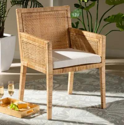 Baxton Studio Karis Modern and Contemporary Natural Finished Wood and Rattan Dining Chair