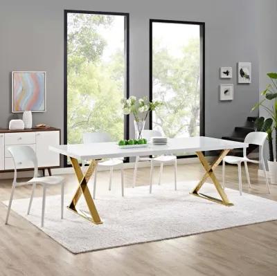 Modway - Sector Dining Table White Gold