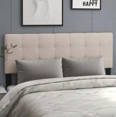 Linen Upholstered Headboard with Solid Rubber Wood Legs