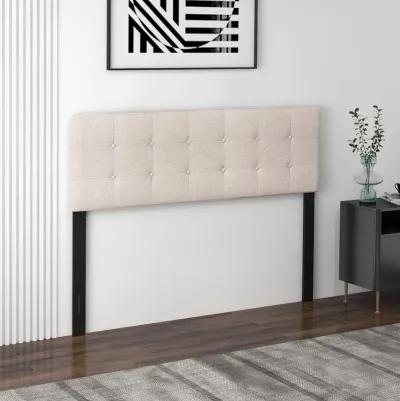 Linen Upholstered Headboard with Solid Rubber Wood Legs