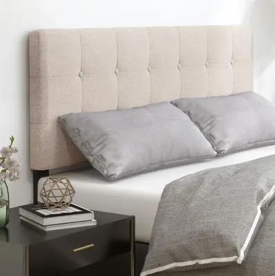 Linen Upholstered Headboard with Solid Rubber Wood Legs