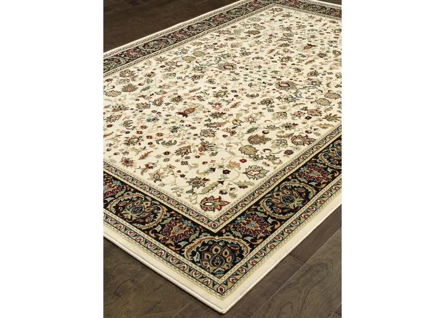 Kashan 6'7" x 9'6" Ivory Rug