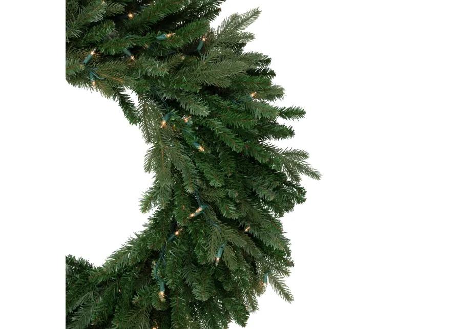 Pre-Lit Grande Spruce Artificial Christmas Wreath  48-Inch  Clear Lights