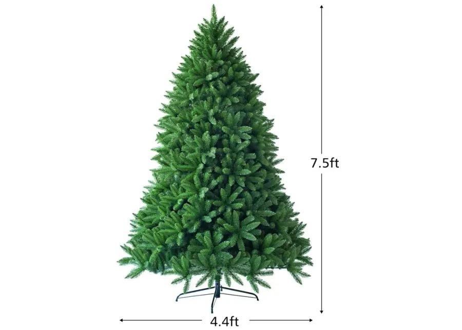 7.5 Feet Unlit Artificial Christmas Tree with 1968 Branch Tips