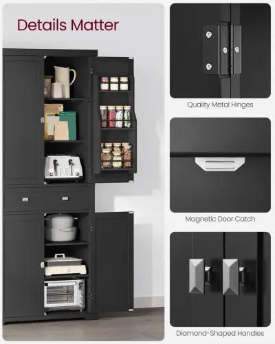 Kitchen Pantry Storage Cabinet with Adjustable Shelves and Stylish Design