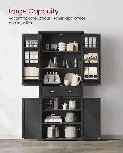 Kitchen Pantry Storage Cabinet with Adjustable Shelves and Stylish Design