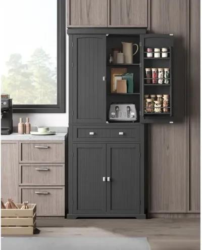 Kitchen Pantry Storage Cabinet with Adjustable Shelves and Stylish Design