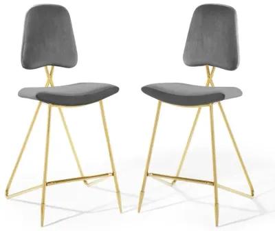 Ponder Bar Stool Performance Velvet Set of 2