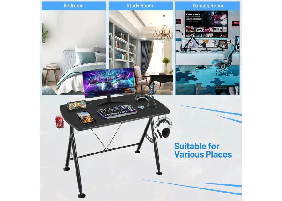 Costway Y-shaped Gaming Desk Home Office Computer Table w/ Phone Slot & Cup Holder