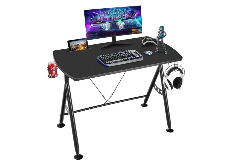 Costway Y-shaped Gaming Desk Home Office Computer Table w/ Phone Slot & Cup Holder