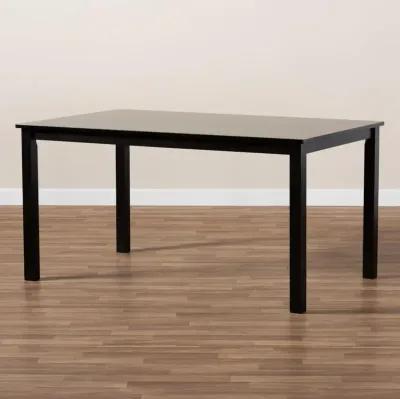 Espresso Brown Finished Rectangular Wood Dining Table