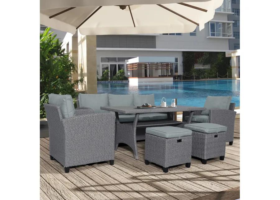 Merax Outdoor Patio Garden Backyard Sofa Chair Set