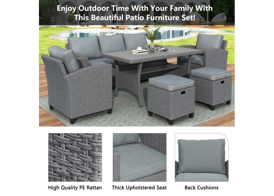 Merax Outdoor Patio Garden Backyard Sofa Chair Set