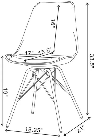 Juniper Armless Dining Chairs Black and Chrome (Set of 2)