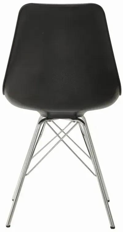 Juniper Armless Dining Chairs Black and Chrome (Set of 2)