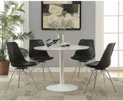 Juniper Armless Dining Chairs Black and Chrome (Set of 2)