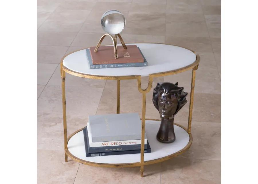 Iron and Stone Side Table