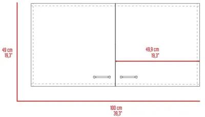 Salento Wall Double Door Cabinet, Two Shelves, White - Kitchen