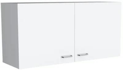 Salento Wall Double Door Cabinet, Two Shelves, White - Kitchen