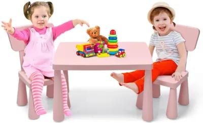 3 Pieces Toddler Multi Activity Play Dining Study Kids Table and Chair Set