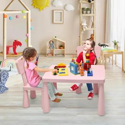 3 Pieces Toddler Multi Activity Play Dining Study Kids Table and Chair Set