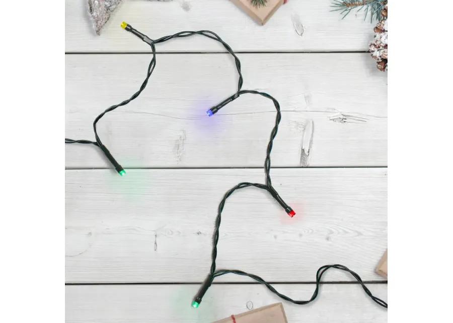 10 B/O Multi LED Wide Angle Christmas Lights - 3 ft Green Wire