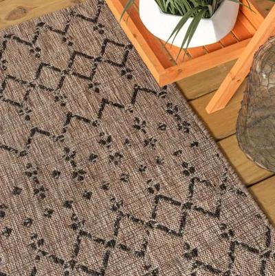 Ourika Moroccan Geometric Textured Weave Indoor/Outdoor Runner Rug