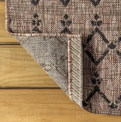 Ourika Moroccan Geometric Textured Weave Indoor/Outdoor Runner Rug