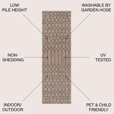 Ourika Moroccan Geometric Textured Weave Indoor/Outdoor Runner Rug