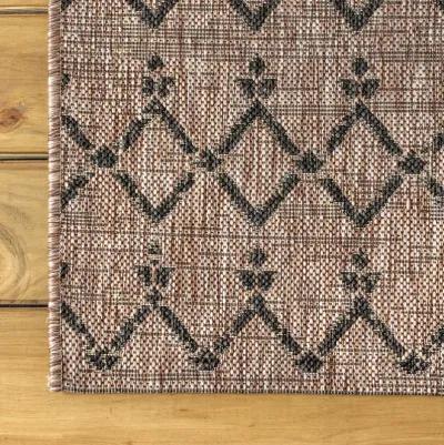 Ourika Moroccan Geometric Textured Weave Indoor/Outdoor Runner Rug