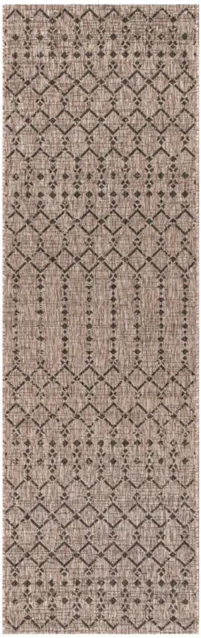 Ourika Moroccan Geometric Textured Weave Indoor/Outdoor Runner Rug