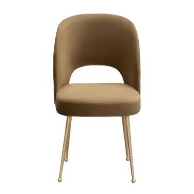 Belen Kox Mid Century Modern Cognac Velvet Chair, Belen Kox