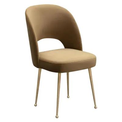 Belen Kox Mid Century Modern Cognac Velvet Chair, Belen Kox