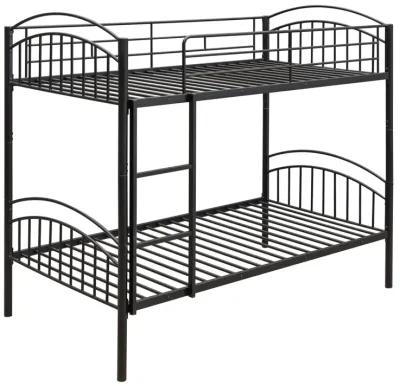 Twin Over Twin Metal Bunk Bed, Divided Into Two Beds