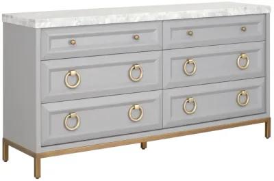 Dove Gray 6-Drawer Double Dresser