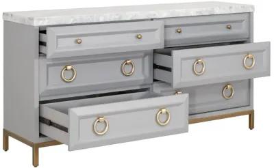 Dove Gray 6-Drawer Double Dresser