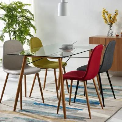 Teamson Home Minimalista Dining Chair with Wood Grain Metal Legs (Set of 2)