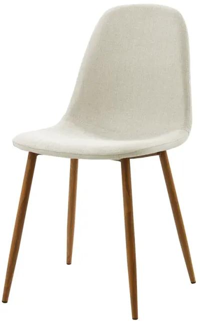 Teamson Home Minimalista Dining Chair with Wood Grain Metal Legs (Set of 2)