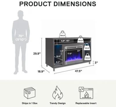 Ameriwood Home Lumina Fireplace TV Stand for TVs up to 48"