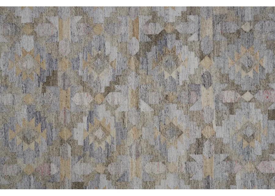 Beckett 0818F Taupe/Gray/Blue 2' x 3' Rug