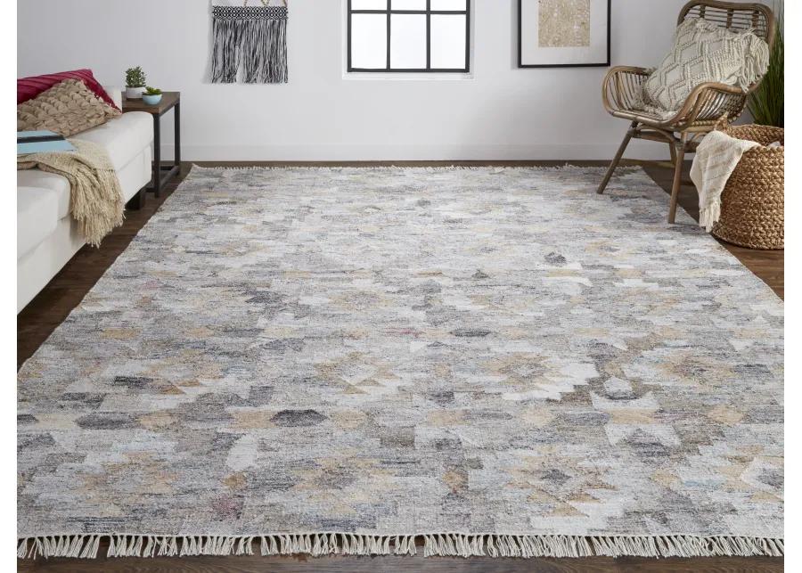 Beckett 0818F Taupe/Gray/Blue 2' x 3' Rug