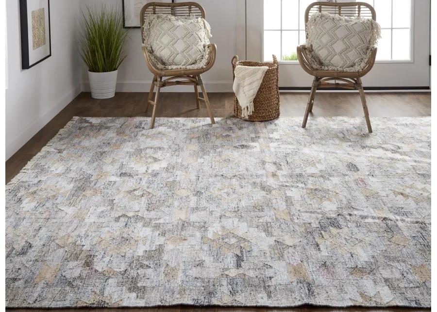 Beckett 0818F Taupe/Gray/Blue 2' x 3' Rug