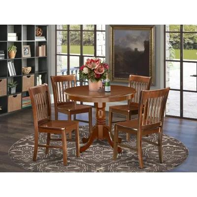 East West Furniture Dining Room Set Mahogany, ANNO5-MAH-W