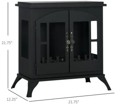 Black Ethanol Fireplace: Freestanding Stove, 3-Hour Burn Time