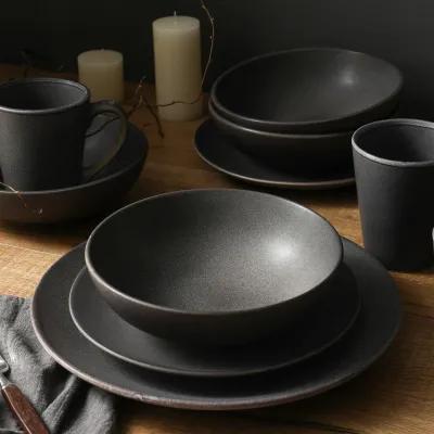 Stone Lain Grao Stoneware 16 Piece Dinnerware Set, Green