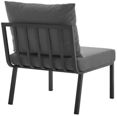 Modway Riverside Outdoor Furniture, Armless Chair, Gray Charcoal